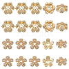 DICOSMETIC 20Pcs 2 Style Brass Micro Pave Clear Cubic Zirconia Fancy Bead Caps KK-DC0001-53-1