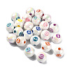 Plating Iridescent Acrylic Beads OACR-R257-01-1