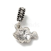 Alloy Clear Rhinestone European Dangle Charms MPDL-R050-01AS-03-2