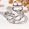 Infinity 304 Stainless Steel Open Cuff Rings for Women RJEW-M046-04P-4