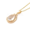 Brass Micro Pave Cubic Zirconia Pendant Necklaces NJEW-E106-12KCG-01-1