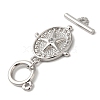 Brass Micro Pave Clear Cubic Zirconia Toggle Clasps KK-N254-75P-2