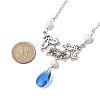 Pearl & Glass Pendants Necklace NJEW-JN04669-3