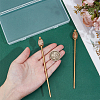 2Pcs Brass Hair Sticks OHAR-PH00007-3