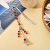 Natural Malaysia Jade Round Beads & Alloy Angel Bookmarks AJEW-TA00052-3