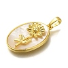 Brass Pave Shell Birth Flower Pendants FIND-I040-04K-2