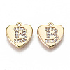 Brass Micro Pave Clear Cubic Zirconia Charms KK-N231-234B-NF-1