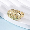 Brass Micro Pave Clear Cubic Zirconia Cuff Rings for Women RJEW-U043-01G-3