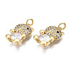 Brass Clear Cubic Zirconia Pendants KK-Q769-018-NF-3