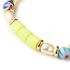 5Pcs 5 Style Handmade Polymer Clay Stretch & Brass Beaded & Alloy Link Chain Bracelets Set BJEW-SZ0001-66B-6