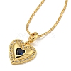 Brass Pave Cubic Zirconia Peach Heart Pendant Necklaces for Women NJEW-Q346-03G-03-1