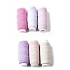 6Pcs 6 Colors Round Polyester Ultra-Thin Elastic Thread for Sewing Machines EW-K001-01C-0.5mm-1