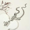 Wave Shape Zinc Alloy Rhinestone Link Ring Bracelets FS-WGF2CBB-02-2