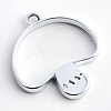 Rack Plating Alloy Open Back Bezel Pendants PALLOY-S047-35D-FF-2