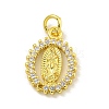 Virgin Mary Theme Rack Plating Brass Micro Pave Cubic Zirconia Pendants KK-C074-28G-01-1