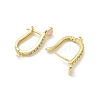 Brass Micro Pave Clear Cubic Zirconia Hoop Earring Findings EJEW-C185-01G-02-3