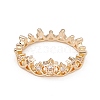 Clear Cubic Zirconia Star Crown Finger Ring RJEW-G280-01G-2