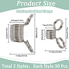 60Pcs 2 Styles Stainless Steel Spring Bead Clamps for Beading Jewelry Making FIND-SC0009-62-2