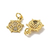 Brass Micro Pave Cubic Zirconia Pendants KK-N254-129A-G-2