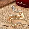 Snake Alloy Open Cuff Bangles for Women BJEW-A027-02G-3