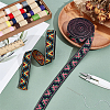 6 Yards 2 Colors Ethnic Style Embroidery Flat Polyester Elastic Triangle Jacquard Cord/Band OCOR-BC0007-68-5
