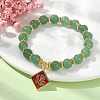 Natural Green Aventurine Round Beaded Bracelets BJEW-JB09846-01-2