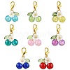 8Pcs 8 Colors Cherry Glass Pendant Decorations HJEW-JM02716-2