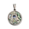 304 Stainless Steel with Paua Shell Pendants STAS-G268-02R-P-2