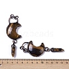 Natural Tiger Eye Crescent Moon Big Pendants G-B073-04R-03-3