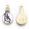 Printed Alloy Enamel Pendants ENAM-N056-178-11-1