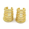 Brass Micro Pave Cubic Zirconia Cuff Earrings EJEW-C104-040G-1