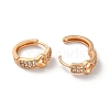 Brass Hoop Earrings with Rhinestone EJEW-K256-54KCG-2