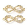 Rack Plating Brass Micro Pave Cubic Zirconia Infinity Connector Charms KK-C084-23D-G-1