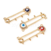 3Pcs 3 Colors Rack Plating Brass Micro Pave Cubic Zirconia Brooch Finding KK-TA0001-32-2