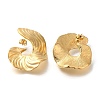 Ion Plating(IP) 304 Stainless Steel Flat Round Stud Earrings for Women EJEW-S227-56G-1