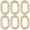 10Pcs Zinc Alloy Crystal Rhinestone Spring Gate Rings FIND-SC0019-51A-1