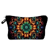 Mandala Flower Print Linen Cosmetic Zipper Pouches PW-WGC854E-02-1