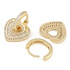 Brass Pave Clear Cubic Zirconia Hoop Earring for Women EJEW-S225-10G-03-2