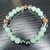 Round Natural Tiger Eye & Synthetic Non-magnetic Hematite & Glass Beads Stretch Bracelets for Girl Women FS-WGE0C43-04-1