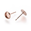 304 Stainless Steel Stud Earring Settings STAS-K131-A-01RG-1