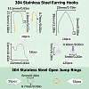 SUNNYCLUE 108Pcs 6 Style 304 Stainless Steel Earring Hooks DIY-SC0021-76-2