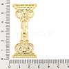 Rack Plating Brass Micro Pave Clear Cubic Zirconia Fold Over Clasps ZIRC-F140-06G-3