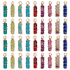 36Pcs 9 Colors Dyed Synthetic Imperial Jasper Copper Wire Wrapped Pendants PALLOY-FG00003-1