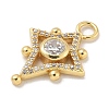 Rack Plating Brass Micro Pave Clear Cubic Zirconia Pendants KK-L224-008G-2