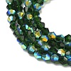 Electroplate Transparent Glass Beads Strands EGLA-K015-18W-3
