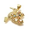 Rack Plating Brass Micro Pave Cubic Zirconia Pendants KK-L226-055G-2