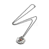 Skull Rhinestone Pendant Necklaces with Rolo Chains NJEW-F309-09-2