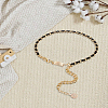 1Pc Black PU Leather & Alloy Twisted Waist Body Chains for Woman DIY-CL0001-10-5