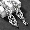 Punk Hiphop Styles Alloy Rope Chain Necklaces for Men NJEW-K391-01P-3