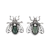 Natural Green Aventurine & Alloy Lapel Pin Brooches GG-N001-04AS-02-1